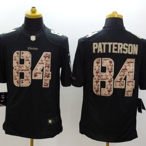 Nike Minnesota Vikings #84 Patterson Black Salute TO Service Jersey