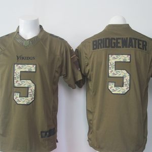 NFL Minnesota Vikings #5 Bridgewater Green Salute To Service Limited Jersey
