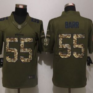 New Nike Minnesota Vikings 55 Barr Green Salute To Service Limited Jersey
