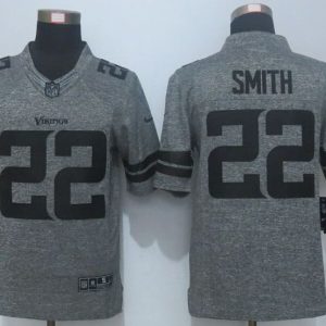 New Nike Minnesota Vikings 22 Smith Gray Mens Stitched Gridiron Gray Limited Jersey