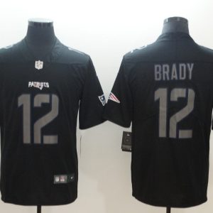 Nike 2018 New England Patriots Patriots 12 Brady Fashion Impact Black Color Rush Limited Jersey