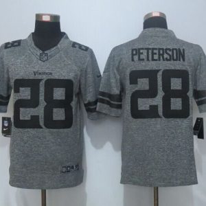 New Nike Minnesota Vikings 28 Peterson Gray Mens Stitched Gridiron Gray Limited Jersey