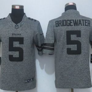 New Nike Minnesota Vikings 5 Bridgewater Gray Mens Stitched Gridiron Gray Limited Jersey