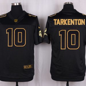 Mens Minnesota Vikings #10 Tarkenton Pro Line Black Gold Collection Jersey