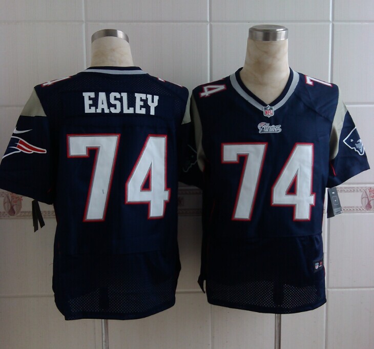 Nike New England Patriots Patriots #74 Easley Blue Elite Jersey
