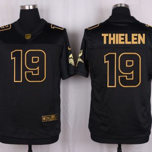 Mens Minnesota Vikings #19 Thielen Pro Line Black Gold Collection Jersey