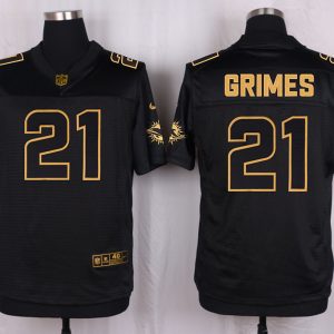 Mens Miami Dolphins #21 Grimes Pro Line Black Gold Collection Jersey