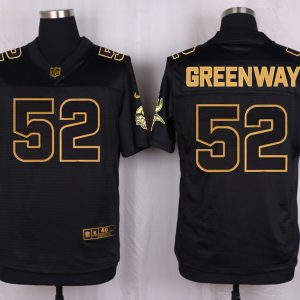 Mens Minnesota Vikings #52 Greenway Pro Line Black Gold Collection Jersey