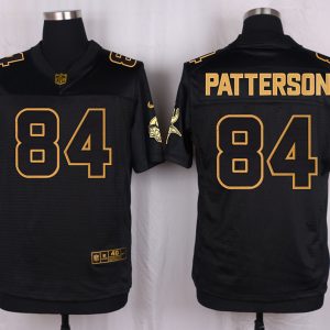 Mens Minnesota Vikings #84 Patterson Pro Line Black Gold Collection Jersey