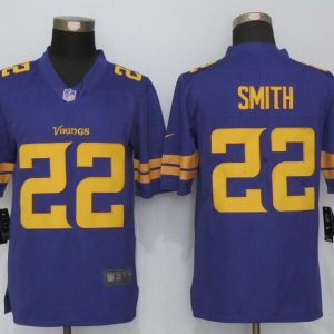 Nike Minnesota Vikings 22 Smith Navy Purple Color Rush Limited Jersey