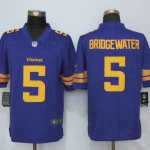Nike Minnesota Vikings 5 Bridgewater Navy Purple Color Rush Limited Jersey