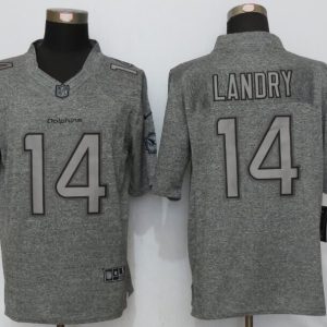 New Nike Miami Dolphins 14 Landry Gray Mens Stitched Gridiron Gray Limited Jersey