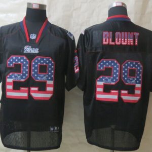 New Nike New England Patriots Patriots 29 Blount USA Flag Fashion Black Elite Jerseys