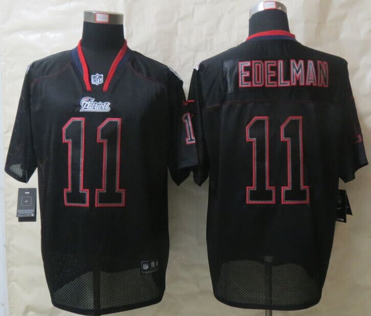 Nike New England Patriots Patriots 11 Edelman Lights Out Black Elite Jerseys