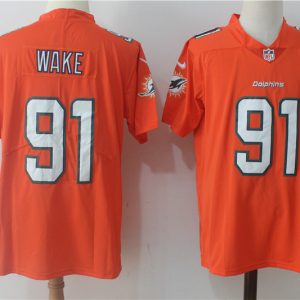 NFL Miami Dolphins #91 Wake Color Rush Jersey