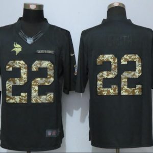 New Nike Minnesota Vikings 22 Smith Anthracite Salute To Service Limited Jersey