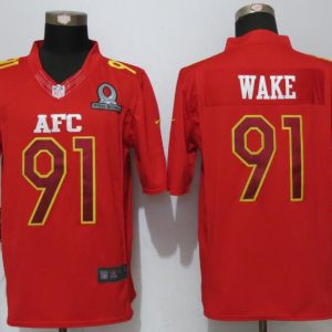 New Nike Miami Dolphins 91 Wake Nike Red 2017 Pro Bowl Limited Jersey