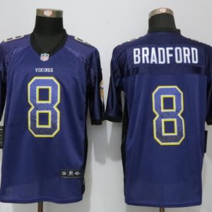 NEW Nike Dallas Vikings 8 Bradford Drift Fashion Purple Elite Jerseys