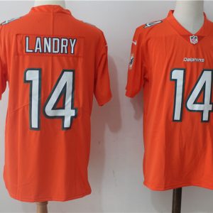Mens NFL Miami Dolphins #14 Landry Orange Vapor Limited Jersey