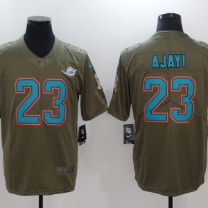 Mens Miami Dolphins #23 Ajayi Olive Salute to Service Limited Jersey