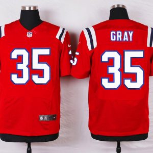 Nike New England Patriots Patriots #35 Gray Elite Red Jersey