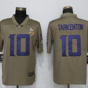 New Nike Minnesota Vikings 10 Tarkenton Olive Salute To Service Limited Jersey
