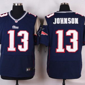 Nike New England Patriots Patriots #13 Johnson Elite Blue Jersey