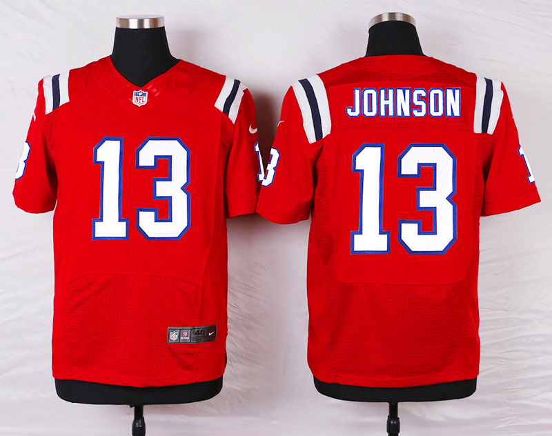 Nike New England Patriots Patriots #13 Johnson Elite Red Jersey