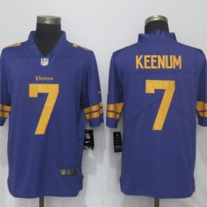 NEW Nike Dallas Vikings 7 Keenum Navy Purple Color Rush Limited Jersey