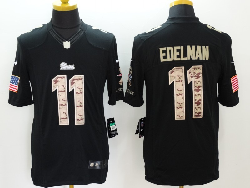 Nike New England Patriots Patriots #11 Edelman Black Salute TO Service Jersey