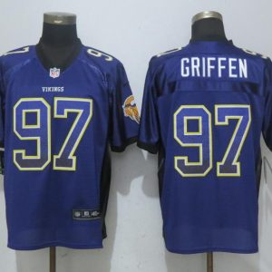 NEW Nike Minnesota Vikings #97 Griffen Drift Fashion Purple Elite Jersey