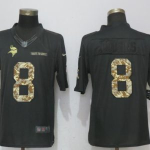 New Nike Minnesota Vikings 8 Cousins Anthracite Salute To Service Limited Jersey