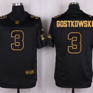 Mens New England Patriots Patriots #3 Gostkowski Pro Line Black Gold Collection Jersey