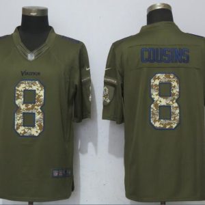 New Nike Minnesota Vikings 8 Cousins Green Salute To Service Limited Jersey