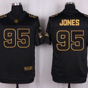 Mens New England Patriots Patriots #95 Jones Pro Line Black Gold Collection Jersey