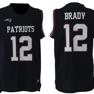 NFL New England Patriots Patriots #12 Brady Blue Printed Name Number Jersey