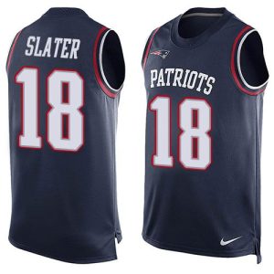NFL New England Patriots Patriots #18 Slater Blue Limited Tank Top Jersey