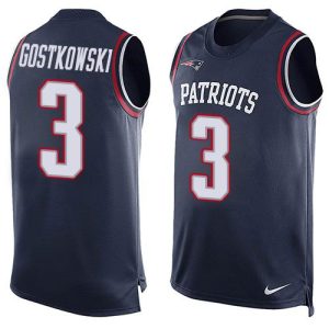 NFL New England Patriots Patriots #3 Gostkowski Blue Limited Tank Top Jersey