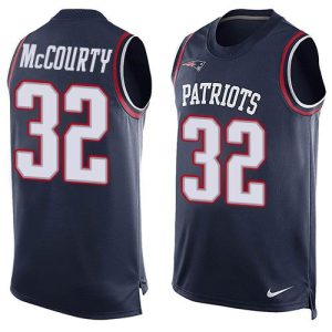 NFL New England Patriots Patriots #32 McCourty Blue Limited Tank Top Jersey
