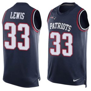 NFL New England Patriots Patriots #33 Lewis Blue Limited Tank Top Jersey