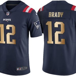 NFL New England Patriots Patriots #12 Brady Color Rush Gold Number Jersey