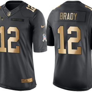 NFL New England Patriots Patriots #12 Brady Salute to Service Gold Number Jersey