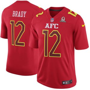 NFL New England Patriots Patriots #12 Brady AFC All Star Red Jersey