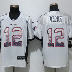 New Nike New England Patriots Patriots 12 Brady Drift Fashion White Elite Jersey
