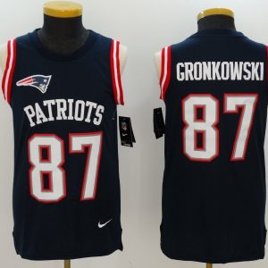 NFL New England Patriots Patriots #87 Gronkowski Blue Color Rush Tank Top