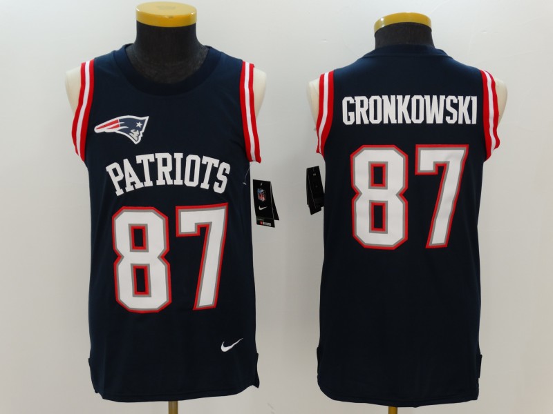 NFL New England Patriots Patriots #87 Gronkowski Blue Color Rush Tank Top