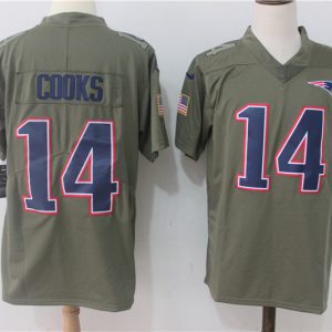 Mens New England Patriots Patriots #14 Cooks Olive Salute to Service Limited Jersey