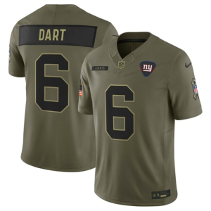 Men's New York Giants #6 Jaxson Dart Olive 2025 F.U.S.E. Salute to Service Limited  Jersey