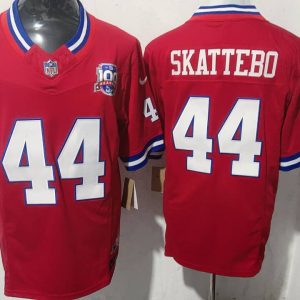 Men's New York Giants #44 Cam Skattebo Red 2025 Draft F.U.S.E. 100th Season & State Jersey