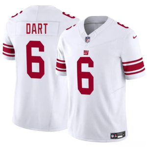 Men's New York Giants #6 Jaxson Dart White 2025 Draft F.U.S.E. Vapor Untouchable Limited Jersey